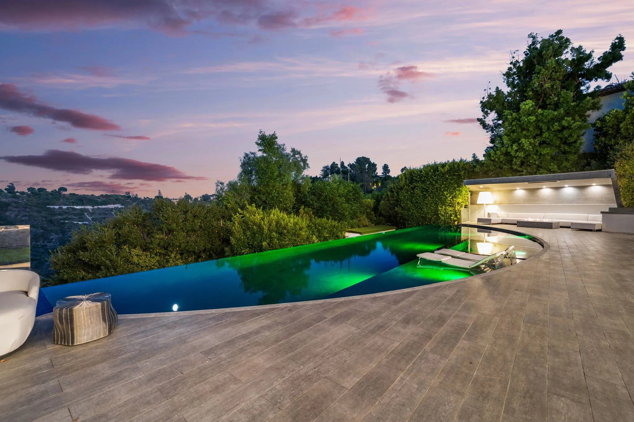 Luxury Bel Air villa exterior featuring elegant contemporary design, spacious living areas, upscale furnishings, and refined architectural details in an exclusive Los Angeles vacation rental.