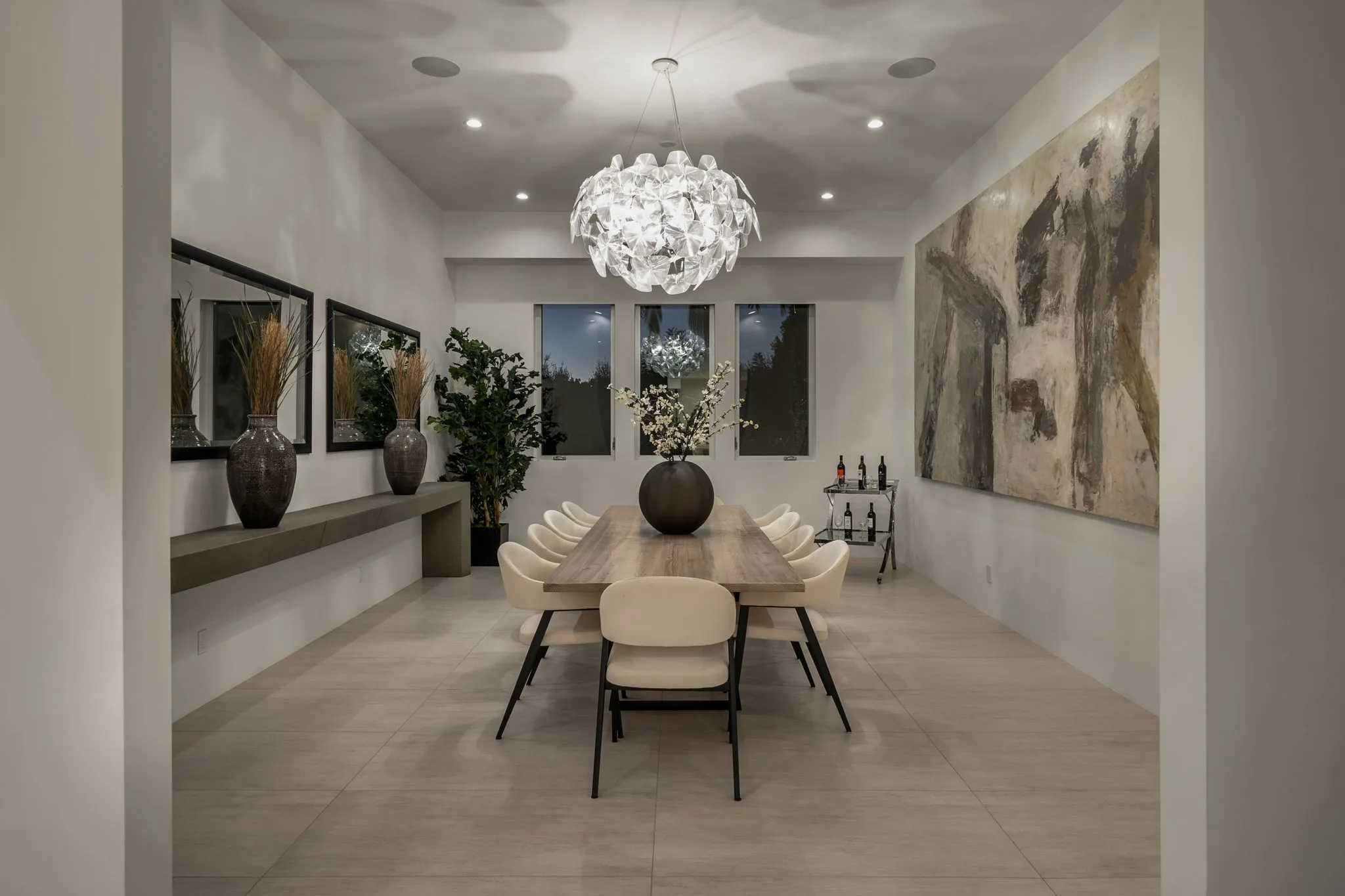 Luxury Bel Air villa interior featuring elegant contemporary design, spacious living areas, upscale furnishings, and refined architectural details in an exclusive Los Angeles vacation rental.