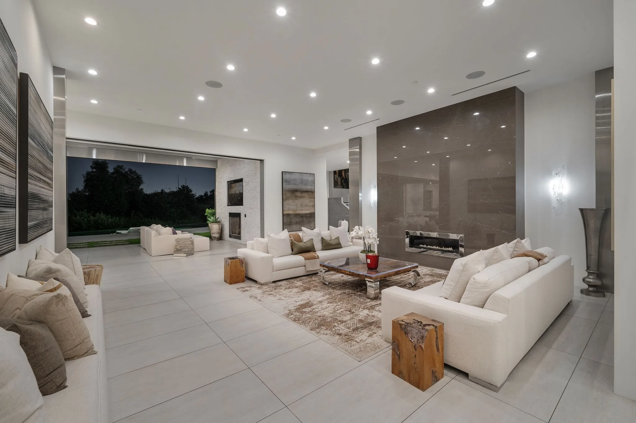 Luxury Bel Air villa interior featuring elegant contemporary design, spacious living areas, upscale furnishings, and refined architectural details in an exclusive Los Angeles vacation rental.