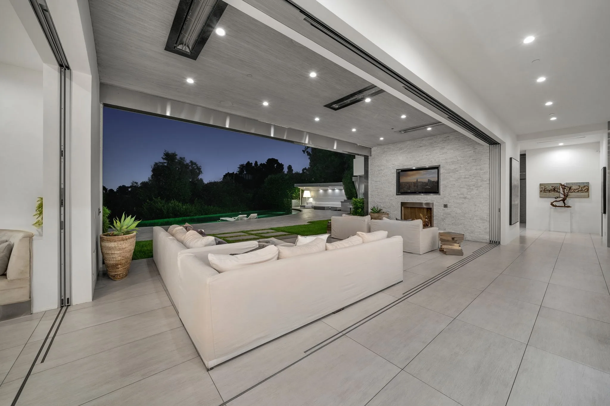 Luxury Bel Air villa interior featuring elegant contemporary design, spacious living areas, upscale furnishings, and refined architectural details in an exclusive Los Angeles vacation rental.
