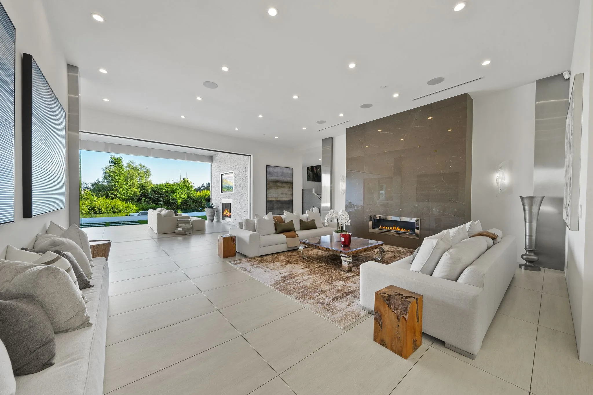 Luxury Bel Air villa interior featuring elegant contemporary design, spacious living areas, upscale furnishings, and refined architectural details in an exclusive Los Angeles vacation rental.