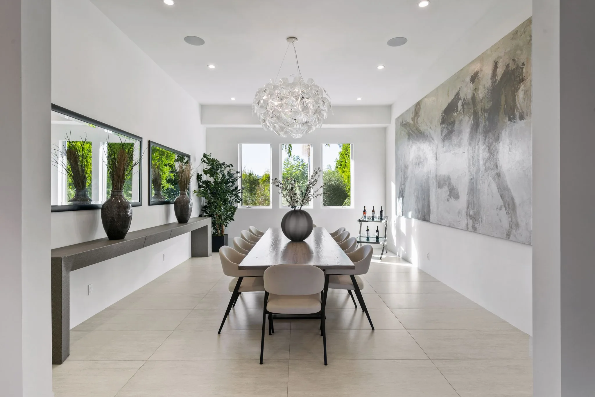 Luxury Bel Air villa interior featuring elegant contemporary design, spacious living areas, upscale furnishings, and refined architectural details in an exclusive Los Angeles vacation rental.