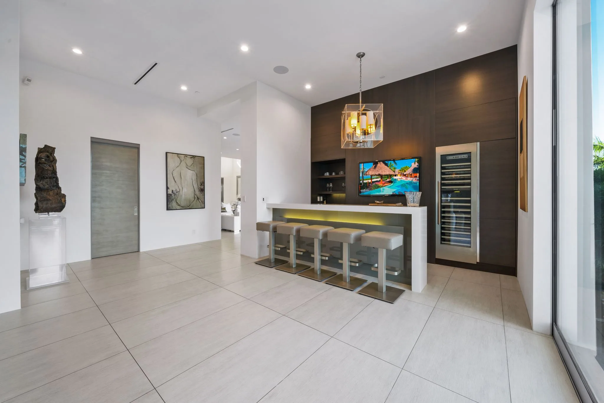 Luxury Bel Air villa interior featuring elegant contemporary design, spacious living areas, upscale furnishings, and refined architectural details in an exclusive Los Angeles vacation rental.
