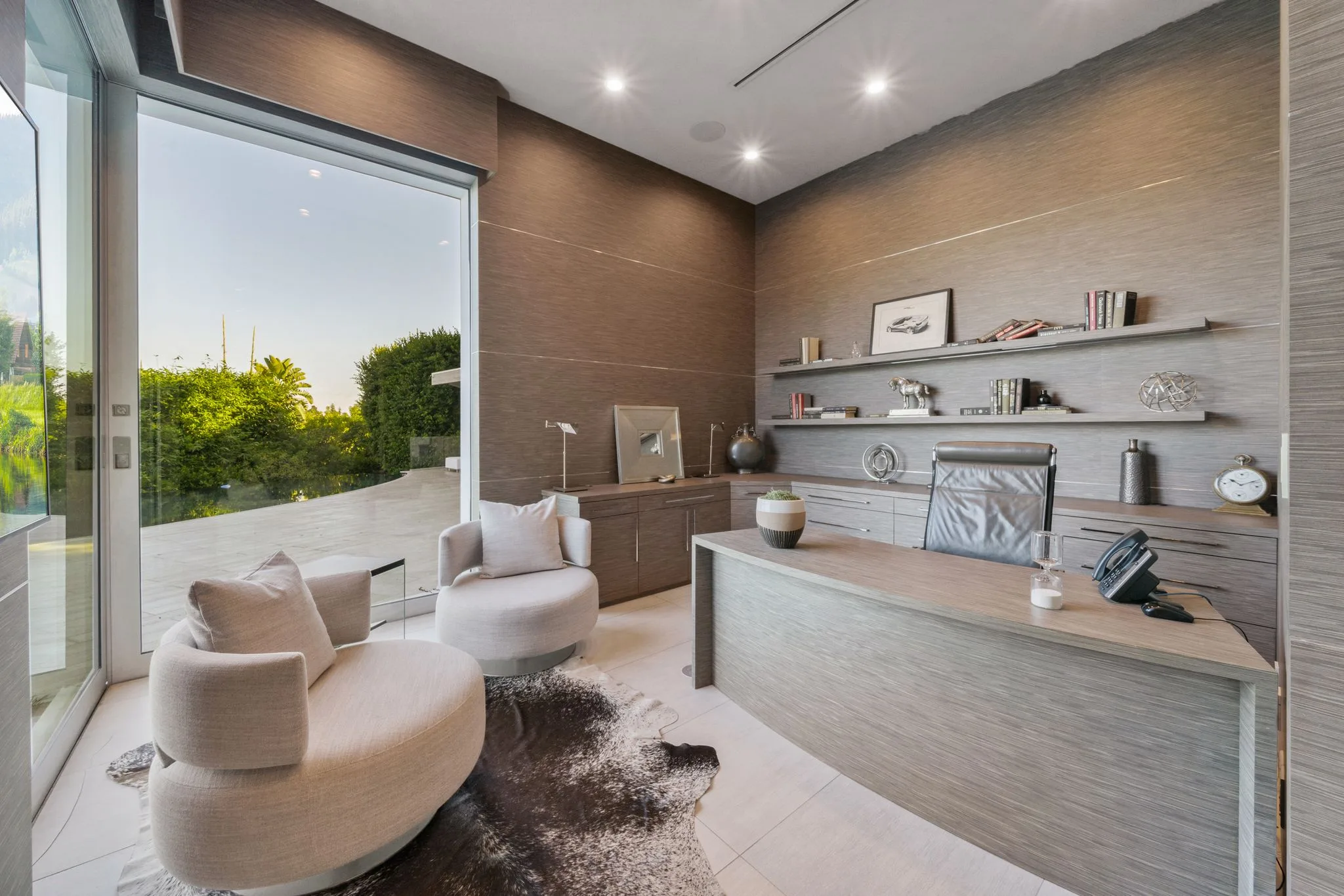 Luxury Bel Air villa interior featuring elegant contemporary design, spacious living areas, upscale furnishings, and refined architectural details in an exclusive Los Angeles vacation rental.