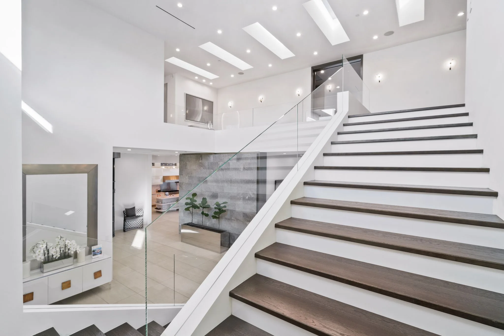 Luxury Bel Air villa interior featuring elegant contemporary design, spacious living areas, upscale furnishings, and refined architectural details in an exclusive Los Angeles vacation rental.