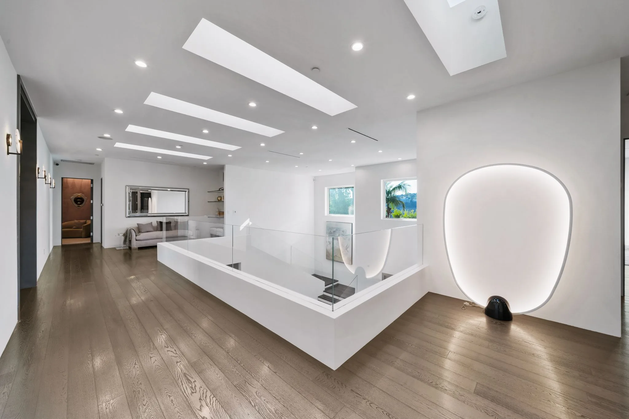Luxury Bel Air villa interior featuring elegant contemporary design, spacious living areas, upscale furnishings, and refined architectural details in an exclusive Los Angeles vacation rental.