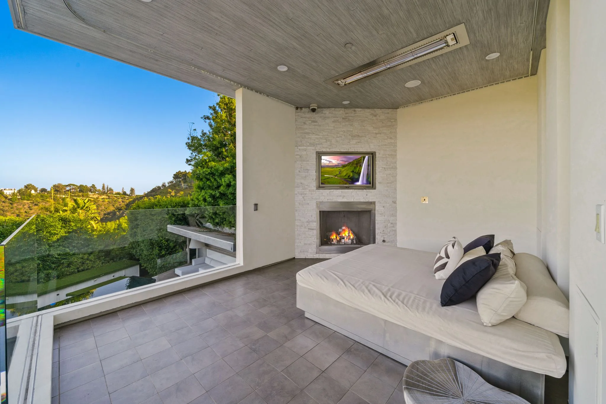 Luxury Bel Air villa interior featuring elegant contemporary design, spacious living areas, upscale furnishings, and refined architectural details in an exclusive Los Angeles vacation rental.