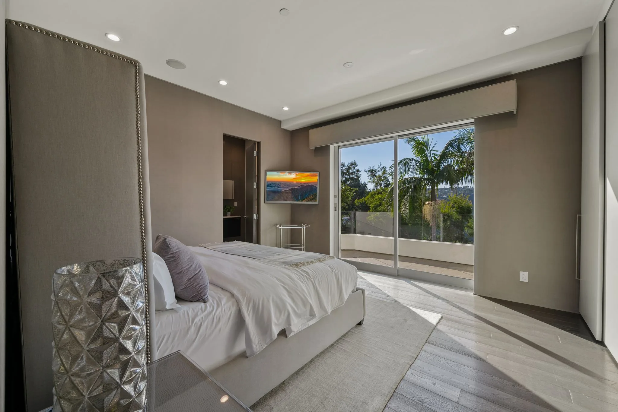 Luxury Bel Air villa interior featuring elegant contemporary design, spacious living areas, upscale furnishings, and refined architectural details in an exclusive Los Angeles vacation rental.